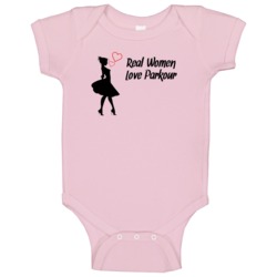 Real Women Love Parkour Cute Sports Baby One Piece Real Women Love Parkour Cute Sports Baby One Piece