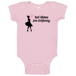 Real Women Love Kickboxing Cute Sports Baby One Piece Real Women Love Kickboxing Cute Sports Baby One Piece