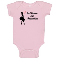 Real Women Love Wakesurfing Cute Sports Baby One Piece Real Women Love Wakesurfing Cute Sports Baby One Piece