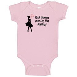 Real Women Love Ten Pin Bowling Cute Sports Baby One Piece Real Women Love Ten Pin Bowling Cute Sports Baby One Piece