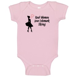 Real Women Love Telemark Skiing Cute Sports Baby One Piece Real Women Love Telemark Skiing Cute Sports Baby One Piece