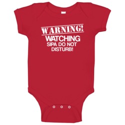 Warning Watching Sipa Funny Sports Baby One Piece Warning Watching Sipa Funny Sports Baby One Piece