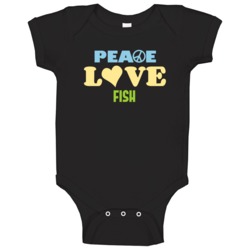 Peace Love Fish Funny Baby One Piece Peace Love Fish Funny Baby One Piece