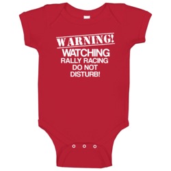 Warning Watching Rally Racing Funny Sports Baby One Piece Warning Watching Rally Racing Funny Sports Baby One Piece