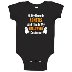 Hi My Name Is Agnetis Halloween Costume Fun Baby One Piece Hi My Name Is Agnetis Halloween Costume Fun Baby One Piece