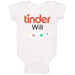 Will's Tinder Profile Halloween Costume Baby One Piece Will's Tinder Profile Halloween Costume Baby One Piece