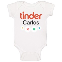 Carlos's Tinder Profile Halloween Costume Baby One Piece Carlos's Tinder Profile Halloween Costume Baby One Piece