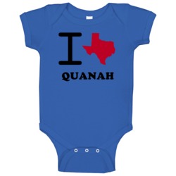 Quanah Texas I Love Heart State Baby One Piece Quanah Texas I Love Heart State Baby One Piece