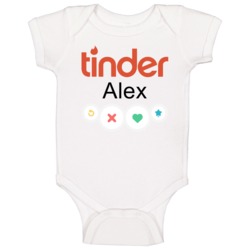 Alex's Tinder Profile Halloween Costume Baby One Piece Alex's Tinder Profile Halloween Costume Baby One Piece