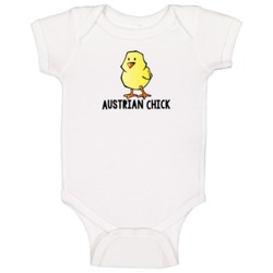 Austrian Chick Fun Nationality Baby One Piece Austrian Chick Fun Nationality Baby One Piece