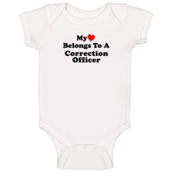 My Heart Belongs To A Correction Officer Funny Baby One Piece My Heart Belongs To A Correction Officer Funny Baby One Piece