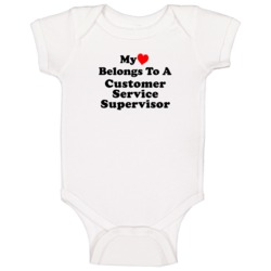 My Heart Belongs To A Customer Service Supervisor Funny Baby One Piece My Heart Belongs To A Customer Service Supervisor Funny Baby One Piece