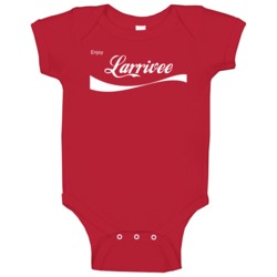 Larrivee Enjoy Cola Parody Custom Name Baby One Piece Larrivee Enjoy Cola Parody Custom Name Baby One Piece