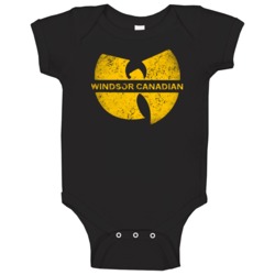 Windsor Canadian W Word Cool Wutang Logo Parody Baby One Piece Windsor Canadian W Word Cool Wutang Logo Parody Baby One Piece