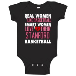 Real Smart Women Love Stanford Basketball Fan Baby One Piece Real Smart Women Love Stanford Basketball Fan Baby One Piece