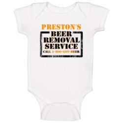 Preston's Beer Removal Service Name Baby One Piece Preston's Beer Removal Service Name Baby One Piece