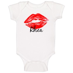 Rhea Personalized Name Lips Kiss Love Essential Baby One Piece Rhea Personalized Name Lips Kiss Love Essential Baby One Piece