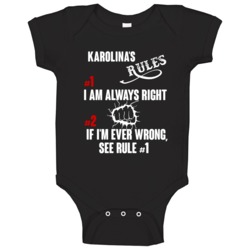 Karolina Funny Rules Baby One Piece Karolina Funny Rules Baby One Piece