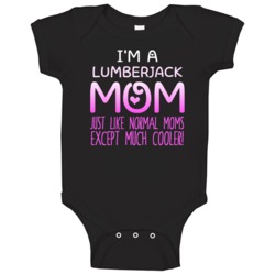 Im A Lumberjack Mom Much Cooler Sport Fan Baby One Piece Im A Lumberjack Mom Much Cooler Sport Fan Baby One Piece