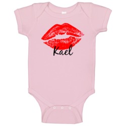 Kael Personalized Name Lips Kiss Love Essential Baby One Piece Kael Personalized Name Lips Kiss Love Essential Baby One Piece