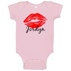 Jordyn Personalized Name Lips Kiss Love Essential Baby One Piece Jordyn Personalized Name Lips Kiss Love Essential Baby One Piece