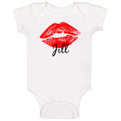 Jill Personalized Name Lips Kiss Love Essential Baby One Piece Jill Personalized Name Lips Kiss Love Essential Baby One Piece