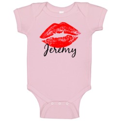 Jeremy Personalized Name Lips Kiss Love Essential Baby One Piece Jeremy Personalized Name Lips Kiss Love Essential Baby One Piece