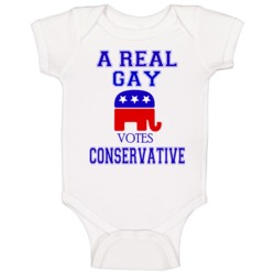 A Real Gay Votes For Conservative Politics Baby One Piece A Real Gay Votes For Conservative Politics Baby One Piece