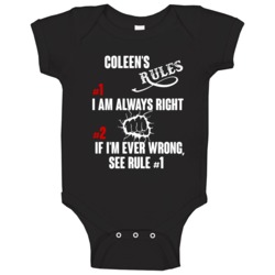 Coleen Funny Rules Baby One Piece Coleen Funny Rules Baby One Piece