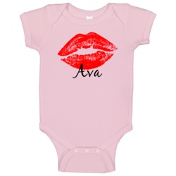 Ava Personalized Name Lips Kiss Love Essential Baby One Piece Ava Personalized Name Lips Kiss Love Essential Baby One Piece