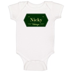 Nicky Vintage Label Name Baby One Piece Nicky Vintage Label Name Baby One Piece