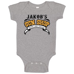 Jakob Gun Shop Weapon Ammo Vengeance Firearm Baby One Piece Jakob Gun Shop Weapon Ammo Vengeance Firearm Baby One Piece