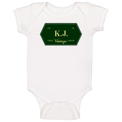 Kj Vintage Label Name Baby One Piece Kj Vintage Label Name Baby One Piece