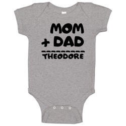 Mom Plus Dad Equals Theodore Baby One Piece Mom Plus Dad Equals Theodore Baby One Piece