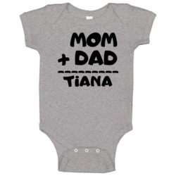 Mom Plus Dad Equals Tiana Baby One Piece Mom Plus Dad Equals Tiana Baby One Piece