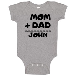Mom Plus Dad Equals John Baby One Piece Mom Plus Dad Equals John Baby One Piece