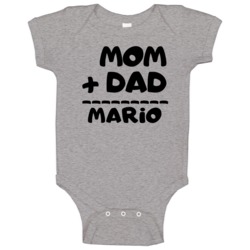 Mom Plus Dad Equals Mario Baby One Piece Mom Plus Dad Equals Mario Baby One Piece