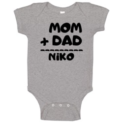 Mom Plus Dad Equals Niko Baby One Piece Mom Plus Dad Equals Niko Baby One Piece