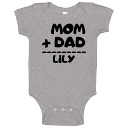 Mom Plus Dad Equals Lily Baby One Piece Mom Plus Dad Equals Lily Baby One Piece