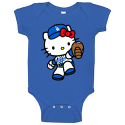 Hello Kitty Dodgers Shirts, Hello Kitty Sports Team Shirts Baby One Piece