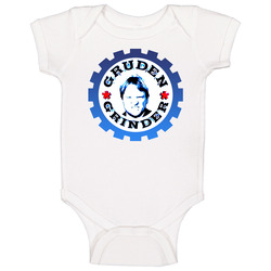 Jon Gruden Gruden Grinder Football Baby One Piece Jon Gruden Gruden Grinder Football Baby One Piece