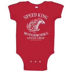 Johnny Lawrence Cobra Kai Inspired Speed King Motorworks Speed Shop Hollywood Cool Baby One Piece Johnny Lawrence Cobra Kai Inspired Speed King Motorworks Speed Shop Hollywood Cool Baby One Piece