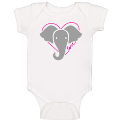 Ellen Degeneres Heart Design Love Elephant Baby One Piece Ellen Degeneres Heart Design Love Elephant Baby One Piece