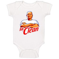 Mr Clean Logo Cleaning Product Fan Baby One Piece Mr Clean Logo Cleaning Product Fan Baby One Piece