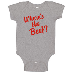 Where's The Beef? Vintage Retro Gift Baby One Piece Where's The Beef? Vintage Retro Gift Baby One Piece