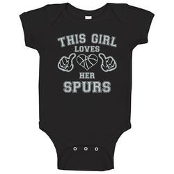 This Girl Loves Her San Antonio Spurs Basketball Baby One Piece This Girl Loves Her San Antonio Spurs Basketball Baby One Piece