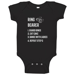 Ring Bearer - For Dark Colored Shirts Only - Duties Baby One Piece Ring Bearer - For Dark Colored Shirts Only - Duties Baby One Piece