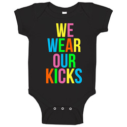 We Wear Our Kicks Fruity Pebbles Color Foams Baby One Piece We Wear Our Kicks Fruity Pebbles Color Foams Baby One Piece