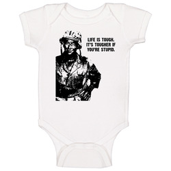 John Wayne Life Is Tough If You're Stupid Quote Baby One Piece John Wayne Life Is Tough If You're Stupid Quote Baby One Piece