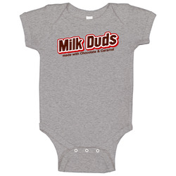 Milk Duds Chocolate And Caramel Retro Bar Baby One Piece Milk Duds Chocolate And Caramel Retro Bar Baby One Piece